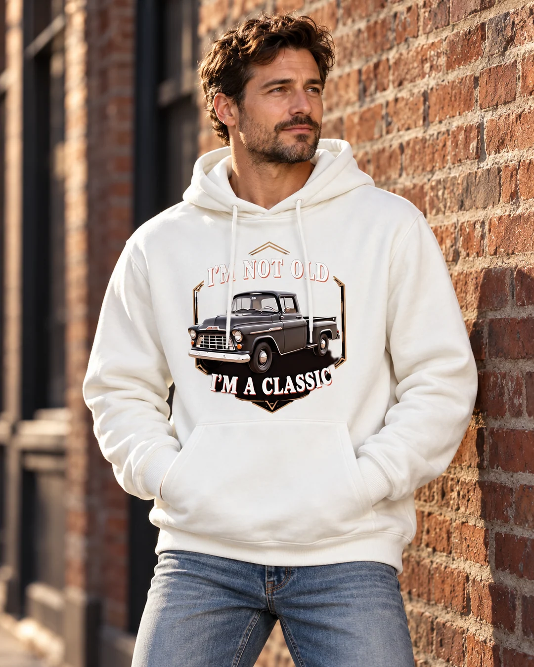 Classic Truck Mens Hoodie Retro Graphic Sweatshirt Gift, styled for everyday streetwear